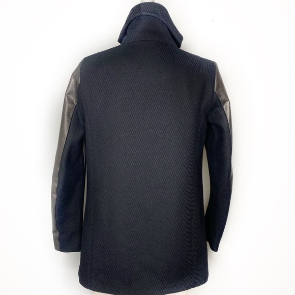 All Saints Alice Jax Leather Sleeve Coat Black - Picture 5 of 6